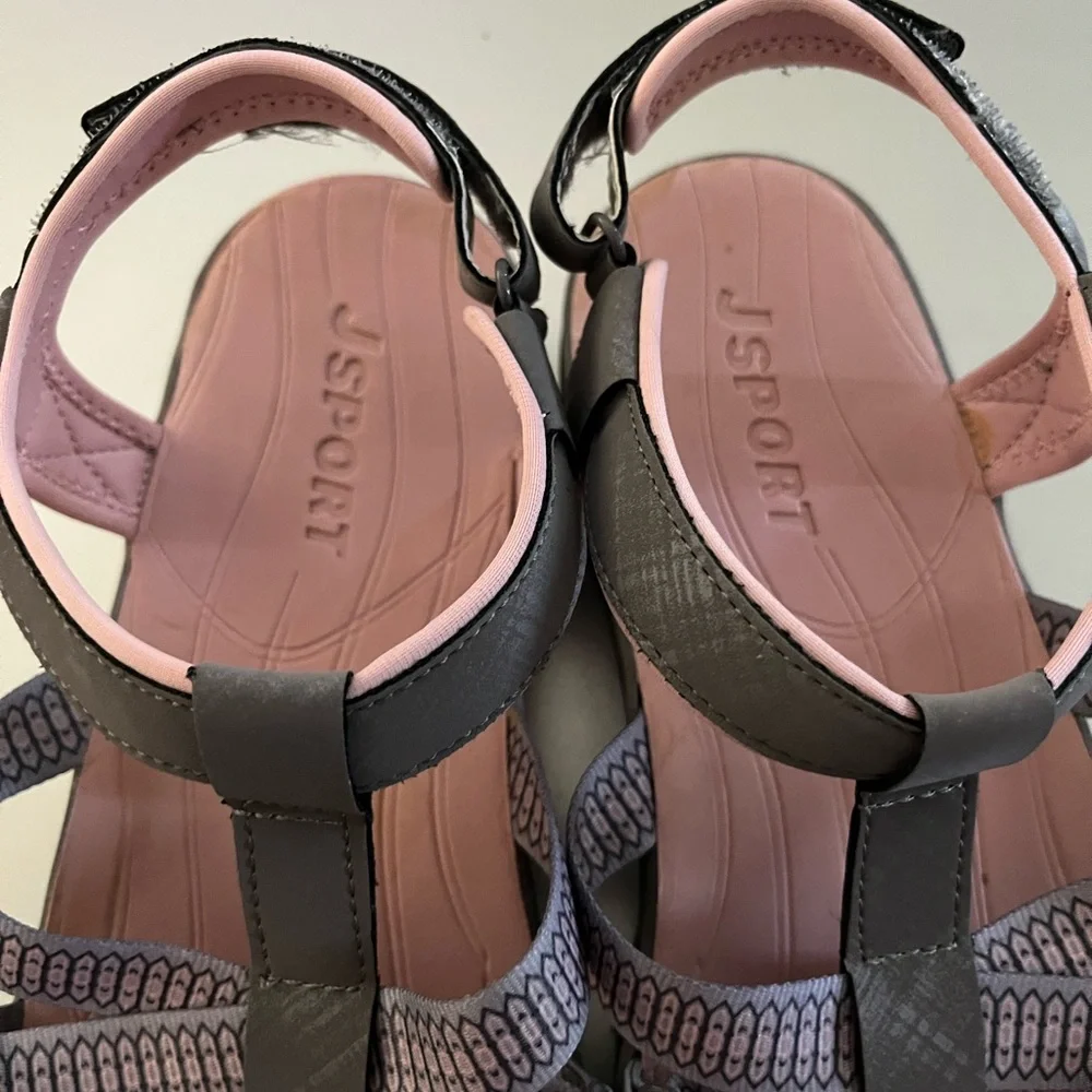 Elegant Pink and Gray Women's Sandals